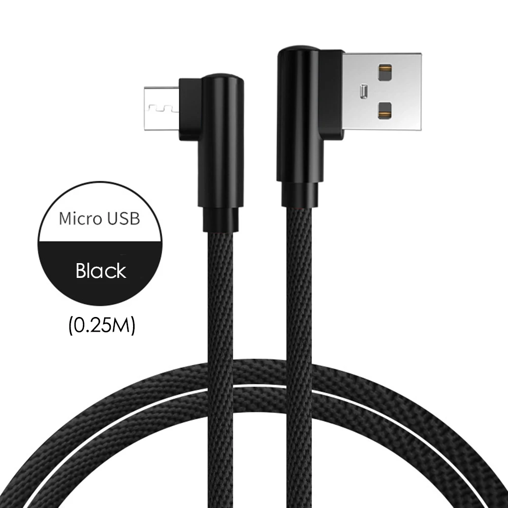 Usb type C Micro USB 90 градусов быстрая зарядка usb c кабель L type-c 3,1 шнур для передачи данных зарядное устройство usb-c для samsung S8 9 Note 8 для Xiaomi