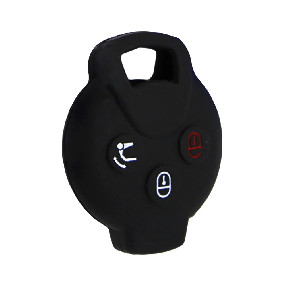 3 Buttons Silicone Car Key Cases Remote Keychain Shell Protector Cover for Mercedes Benz 2007-2013 Smart Fortwo Car Accessories-4