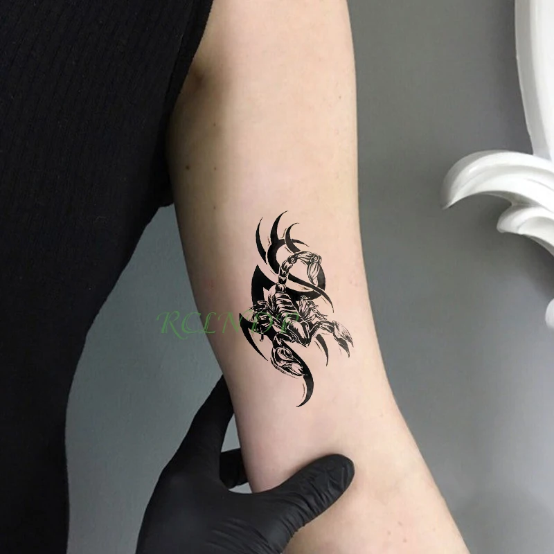 Водонепроницаемый Временные татуировки Стикеры Скорпион Хэллоуин флэш-тату временная татуировка arm наручные ног рук шеи для девушек и мужчин Для женщин дети