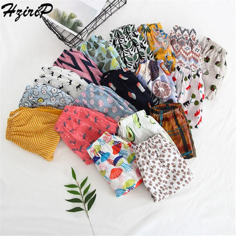 

HziriP Fashion Simple Sweet Fresh Summer 2019 New Style Print New Fashion Girl Cotton Anti-mosquito Children Kids Harem Pants