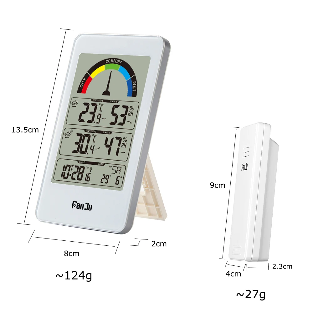 FanJu FJ3356 Цифровой термометр гигрометр Метеостанция настенные часы беспроводной датчик будильник комфортный указатель дисплей настольные часы