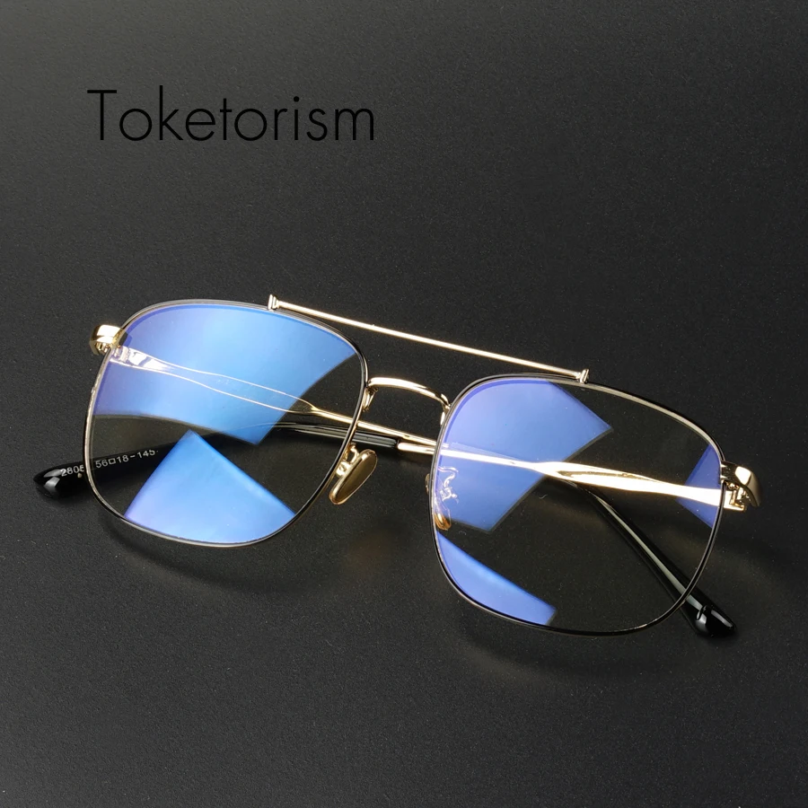 

Toketorism high fashion double bridge metal frame anti radiation glasses eye glasses frames for men women 15082