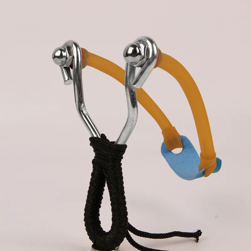 

10PCS Outdoor Emergency Self Defense Sling Shot With Rubber Band Stainless Steel Bow Catapult for Hunting Camping