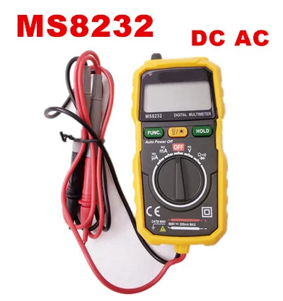 MS8232 Мини цифровой вольтметр Амперметр Портативный Бесконтактный мультиметр DC AC Напряжение Ток Тестер скидка 20