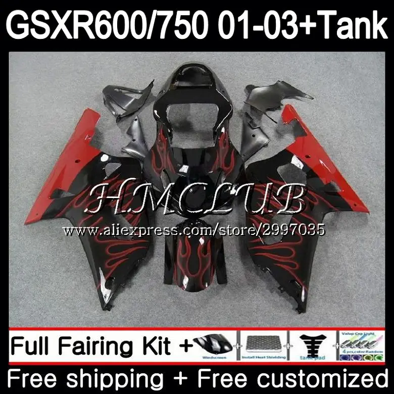 Майка для SUZUKI Красный Пламя GSXR 750 K1 GSXR600 2001 2002 2003 26HC. 14 GSX-R750 GSXR 600 01 GSXR-600 GSXR750 01 02 03 обтекатель