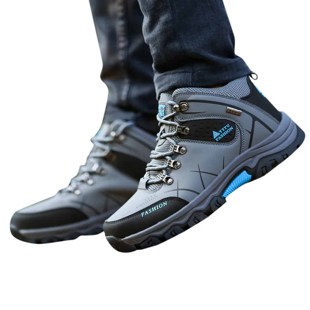 Sotedly/Мужская Уличная обувь для походов с сетчатыми вставками, треккинговые, большие размеры, дышащие, Нескользящие, на шнуровке
