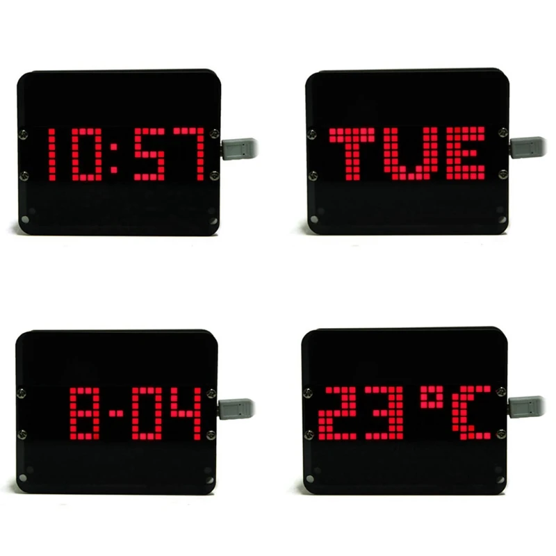

DS3231 DIY Dot Matrix LED Clock Kit Desktop Precise Electronic Digital Alarm Clock Temperature Display with Acrylic Case