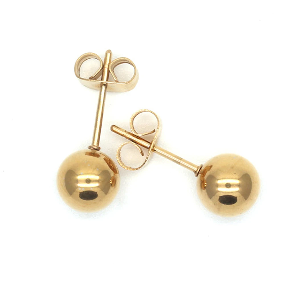 

3mm tiny Gold Color Ball Ear stud Earrings for Women polished round small Earrings Simple design girls jewelry gift 925 silver