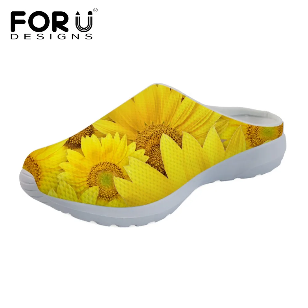 FORUDESIGNS/тапочки Яркие модные женские тапочки с цветочным принтом повседневные