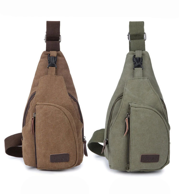 رجل الأزياء السفر حقيبة صدر للرجال خمر قماش Crossbody عودة حزمة الرجال حقيبة كتف متعددة الوظائف صغيرة السفر أكياس Q0139