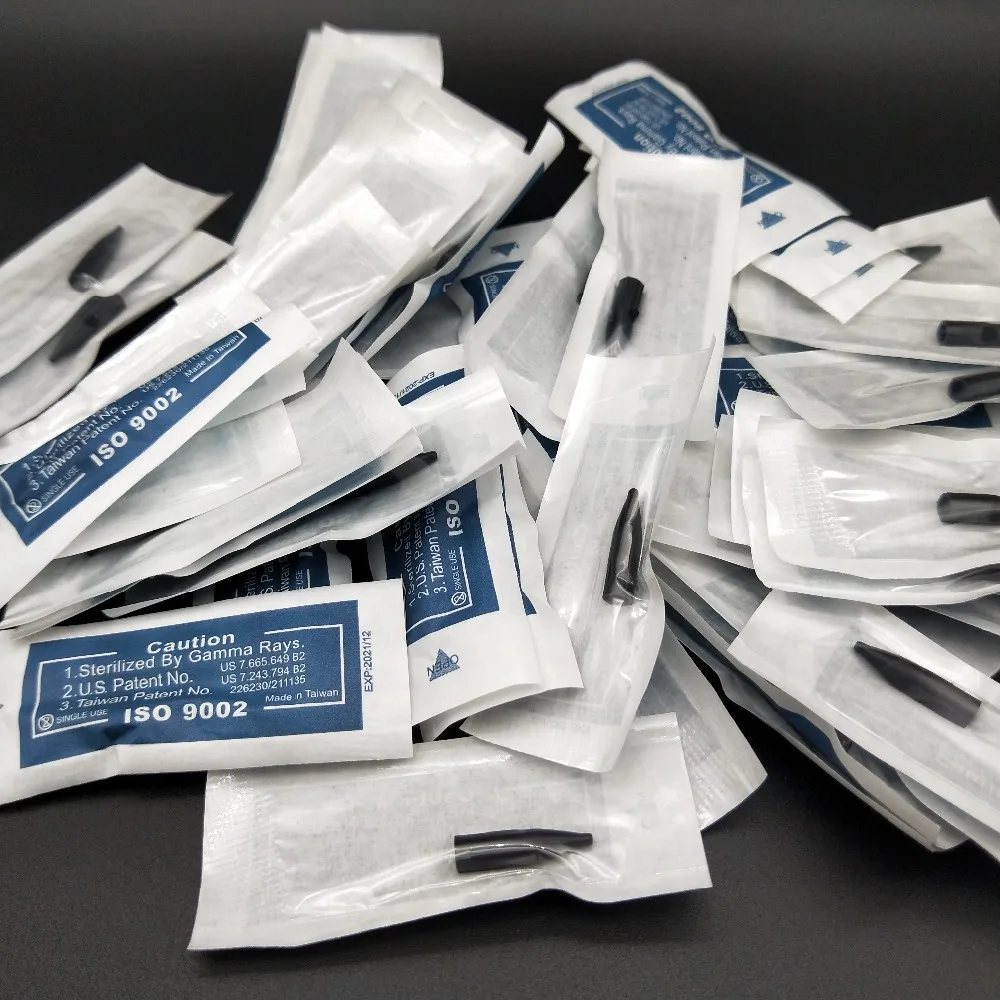 50pcs Black 3R Needle Tips 3RL Needle Caps For Permanent Makeup Dragon/Mosaic/Merlin Tattoo Machine