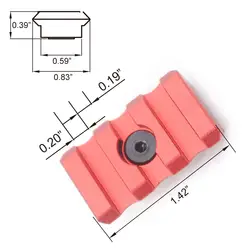 3 слота/1,42 ''Keymod железнодорожных путей Пикатинни/Уивер Гора Системы Segment_Chinese красный анодированный