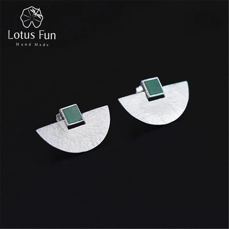 

Lotus Fun Real 925 Sterling Silver Natural Stone Handmade Fine Jewelry Luxury and Simple Fashion Stud Earrings for Women Brincos