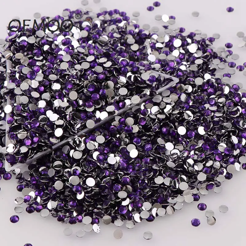 

10000pcs Dark Purple Round Flat Back Resin Rhinestone Gems Diamond Resin Beads Diamante Crystals Table Confetti 2/3/4/5mm