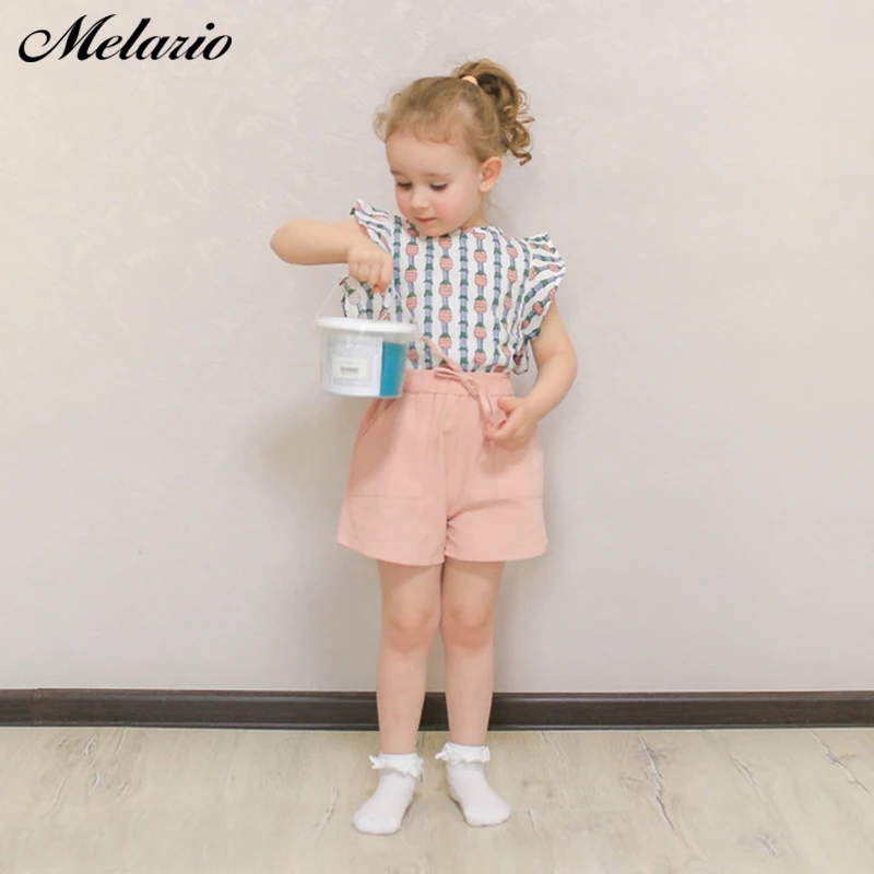 Sotida Girls Clothing Sets 2017 Children Clothing Sleeveless T-shirt+Print Pants 2Pcs for Kids Clothing Sets Baby Girls Clothes