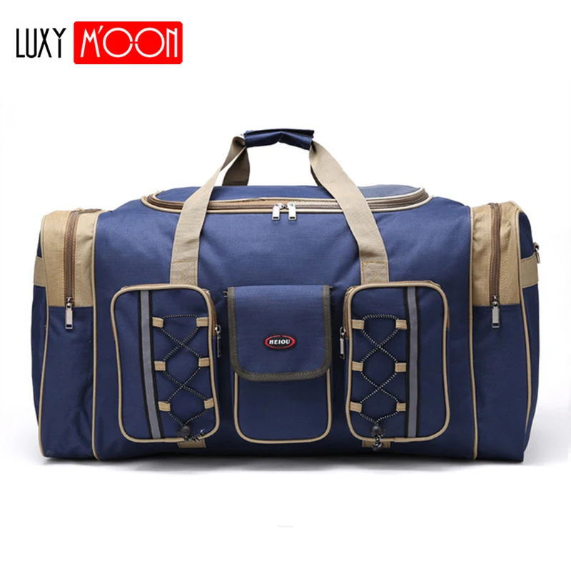 Thick Canvas Causal Duffle Bag Waterproof Mens Travel Bags Long Strap Anti scratch Muliti pocket ...