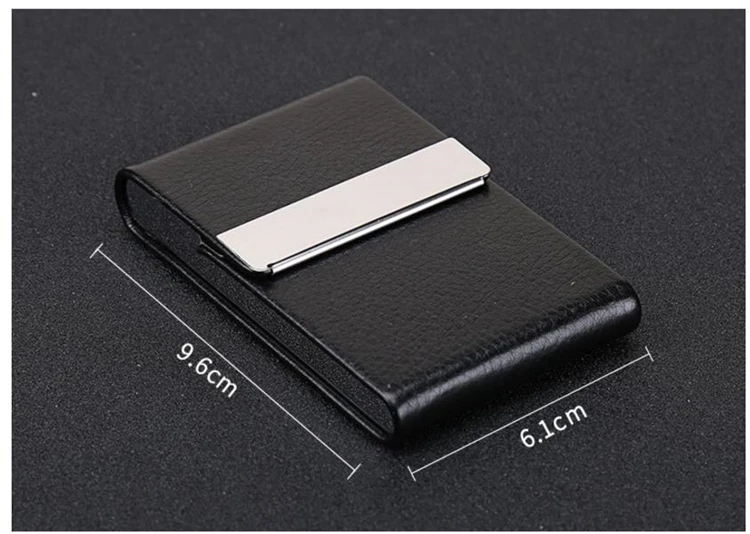 Coloffice высокого качества держатель для карт кошелек Портативный Нержавеющая сталь карточки с из искусственной кожи персональный подарок