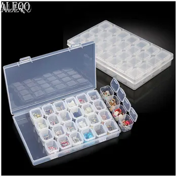 

28 Adjustable Plastic jewelry Storage Box cajas organizadoras de plastico Diamond Embroidery Craft Bead Pill Storage Tool