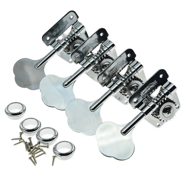 Buy Wilkinson Chrome/Black Bass Tuners Fits 70s
