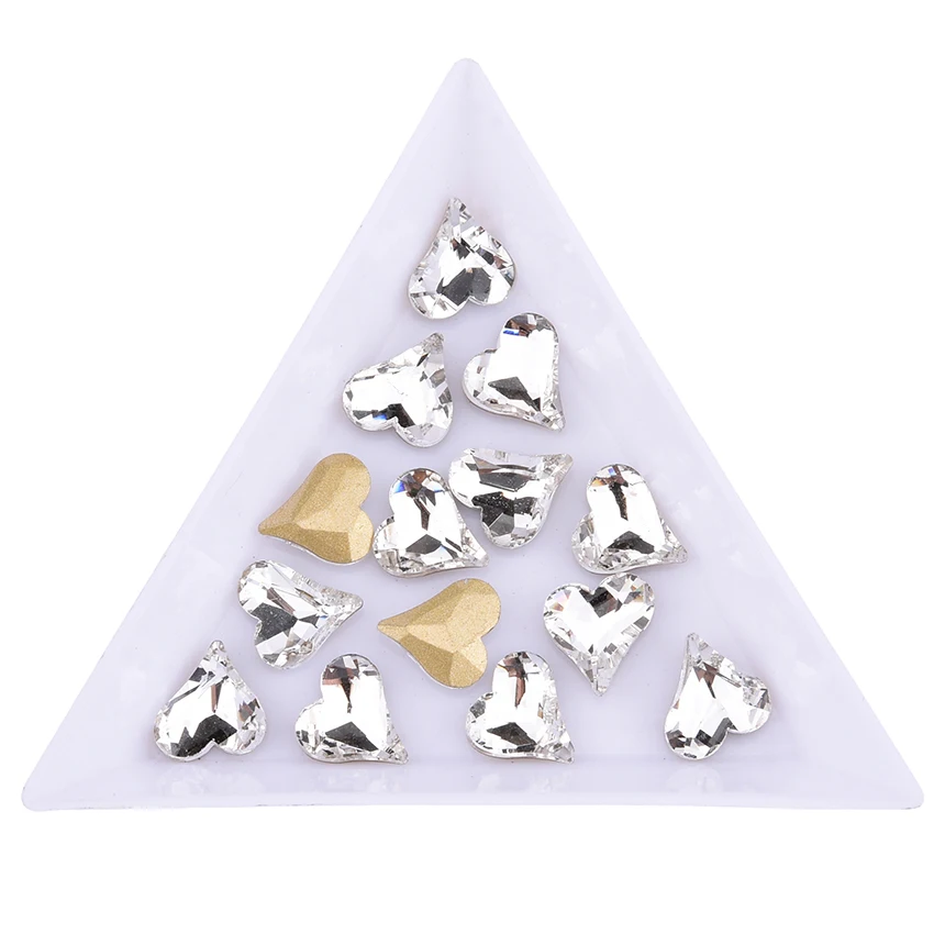 10 шт. кристаллы в форме сердца Стразы для украшения ногтей Стразы Назад Острый камень DIY драгоценные камни ногтей амулеты TBL39