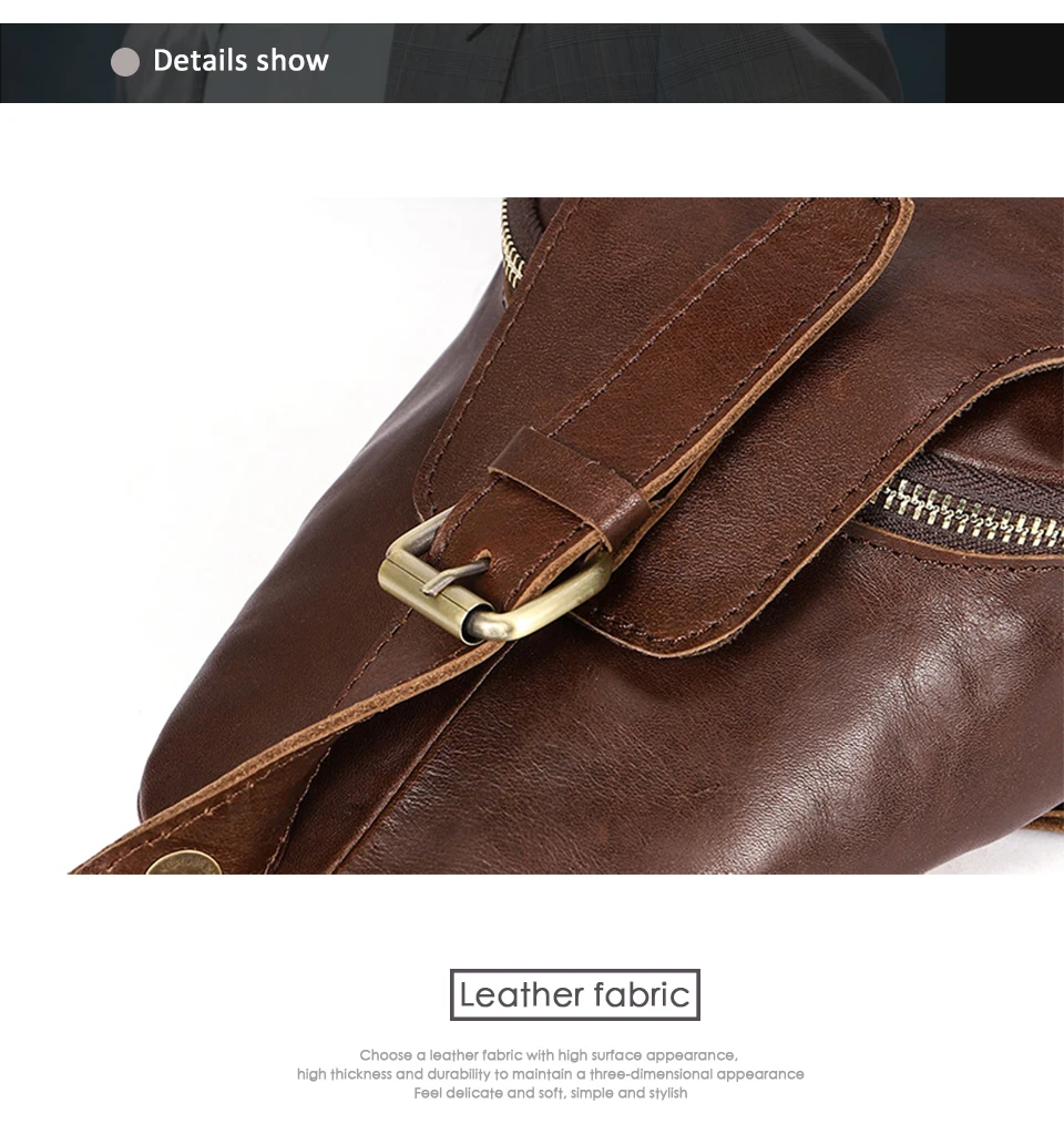 genuine leather men bag zipper crossbody bag sling bag men chest pack men messenger bags (25)