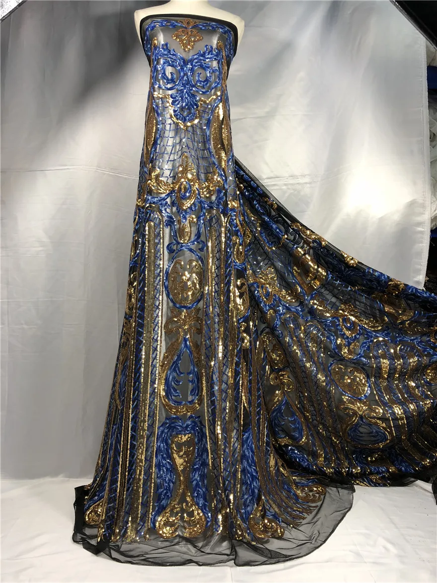 

Latest Style JRB -92008 Nigerian Tulle Mesh Lace sequins flower embroidered Lace fabric FOR WEDDING DRESS
