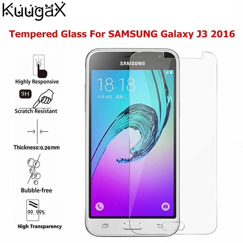 

Tempered Glass For SAMSUNG Galaxy J3 2016 Screen protective cover 5 inch 9H J300 J310 J320 smartphone toughened display cases