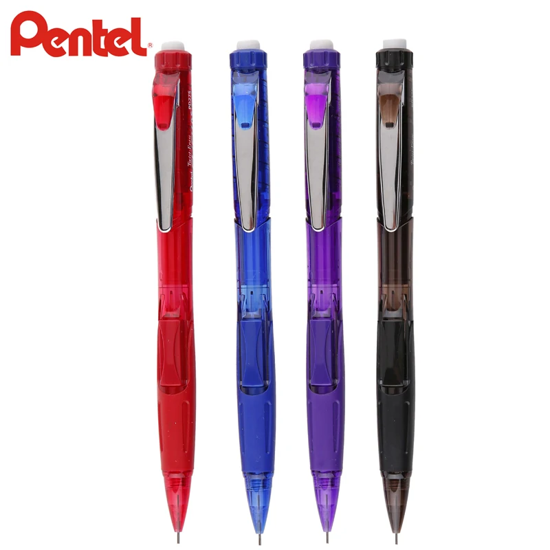 PENTEL, боковой пресс, механический карандаш, школьные канцелярские принадлежности, офисные принадлежности, механические карандаши, Цветной корпус с ластиком 0,5 мм PD275