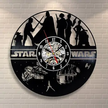 

2019 New Arrival Special Offer Needle Wandklok Klok Horloge Murale Clock Star Wars Design Vinyl Record Wall 3d Watch Home Decor