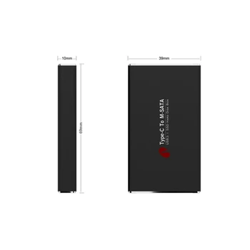 

Type-C To Msata External Hard Drive Enclosure Transparent Plug-and-play Device For Windows Linux