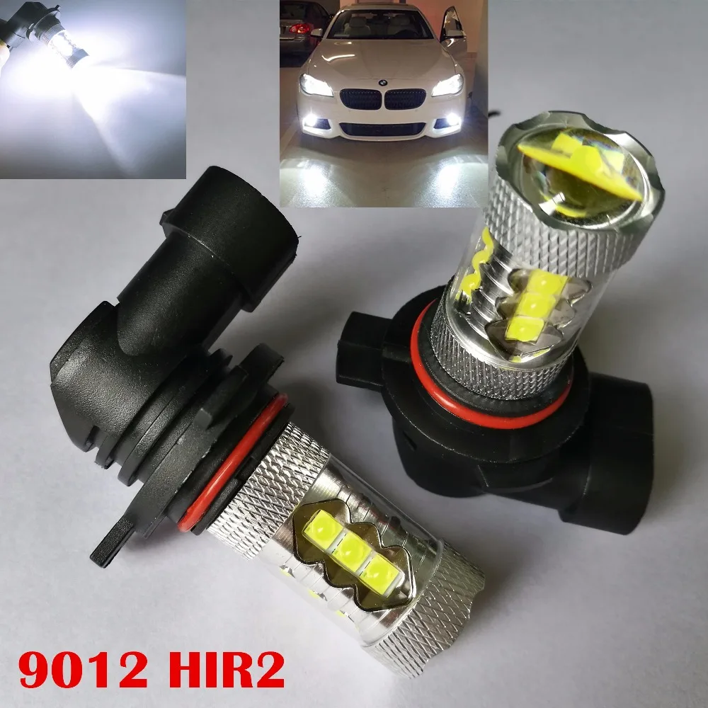 

2Pcs 6000K 9012 HIR2 PX26D 80W LED Daytime Running Lights Bulb Universal 12V Auto Car Fog Lights DRL Daytime Driving Lamp