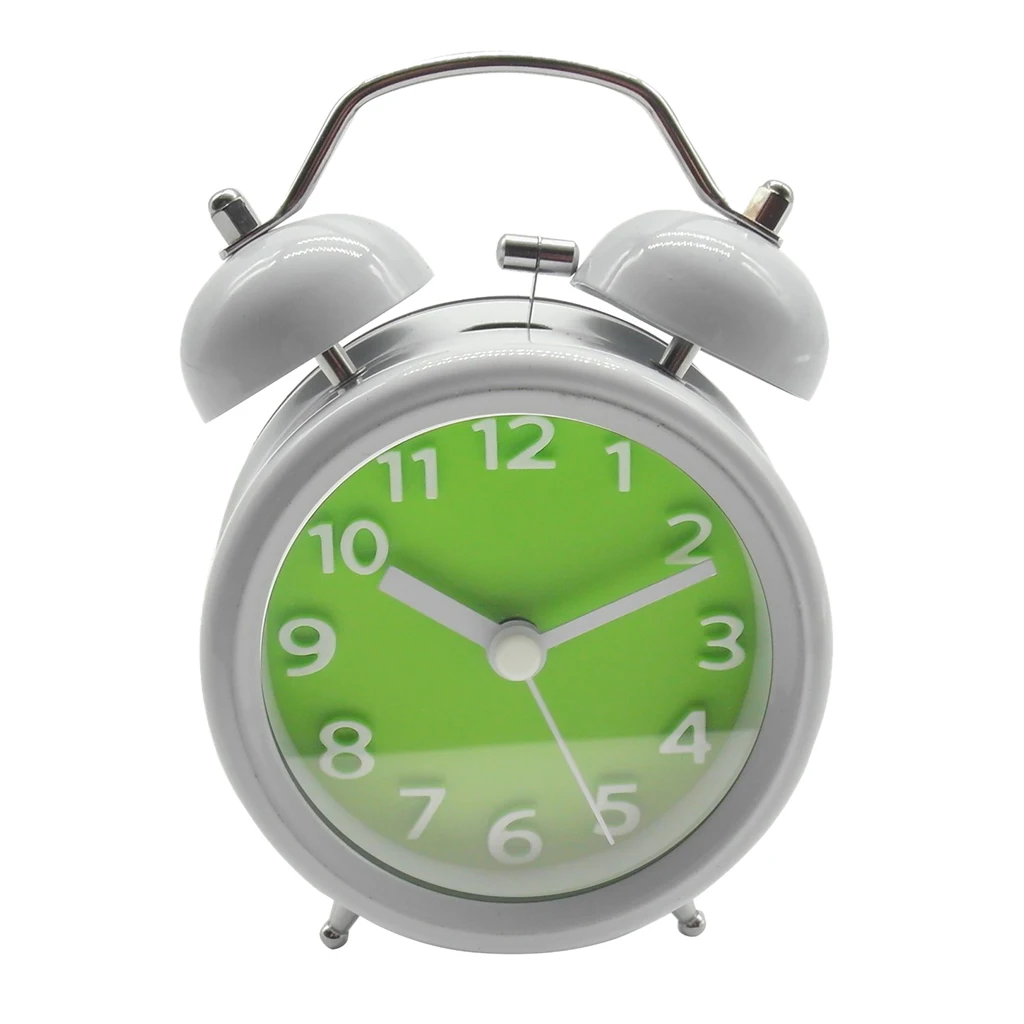 Classic Retro Twin Bell Silent Non-ticking Sweep Quartz Movement Loud Alarm Clock with Night Light for Bedroom Bedside Office