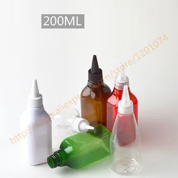 

200ml pretty colors PET bottle with sharp plastic lid,emulsion/seasoning solvent bottle,for food storage or liquid