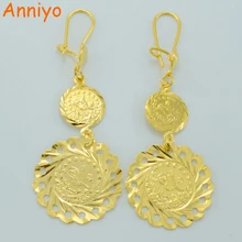 Anniyo Турция серьги в виде монет для женщин золото цвет африканский ювелирные изделия Ближний Восток турецкий#009612
