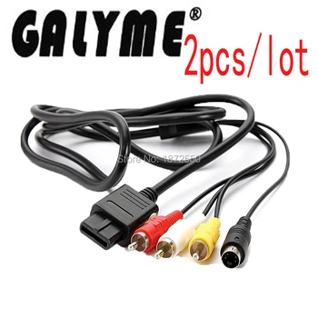 

2pcs/lot Hot Sale Black Color TV S-Video AV Cable Super For GamecubeNGC SNESn64 GBO DMG GBP GC 64 Wire Cables Console Cover Case