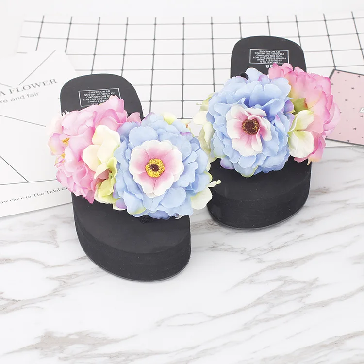 2019 Summer Female Beach Most Comfortable High Heel Wedges Shoes Flip Flops Womens Casual Slippers Sale1