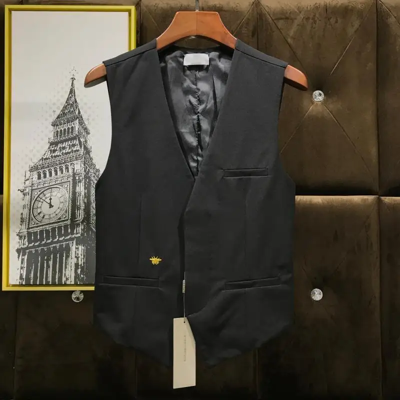 Top Quality Chic Bee Embroidery Smart Casual Mens 3Pcs Outfits Formal Business Office Work Wear Slim Fit Wedding Dress Suits Top Quality Chic Bee Embroidery Smart Casual Mens 3Pcs Outfits Formal Business Office Work Wear Slim Fit Wedding Dress Suits
