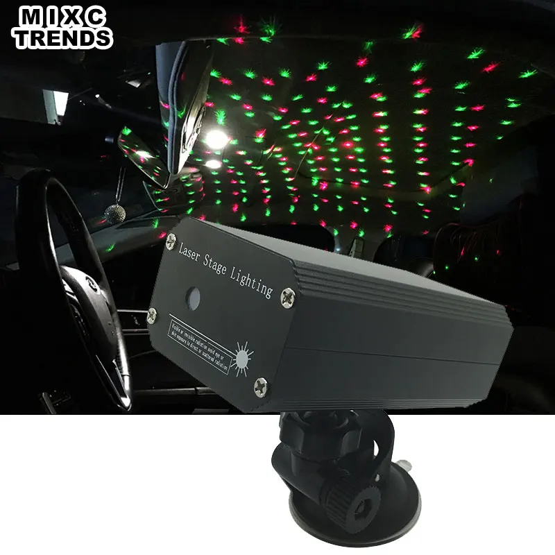 

MIXC TRENDS 1Pcs USB Plug Laser Stage Lighting Mini DJ Flash Strobe Sound activated Car Interior Ambient Music Rhythm Star Light