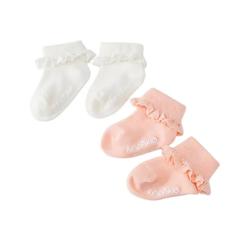 

Winter Warm Newborn Baby Girl Cotton Socks Lace Ruffle Trim Antiskid Baby Knit Socks Gifts For Toddler 0-2 Years