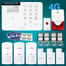 HOMSECUR Wireless 4G LCD SMS Autodial Home House Alarm System+IOS/Android APP GA01-4G-W