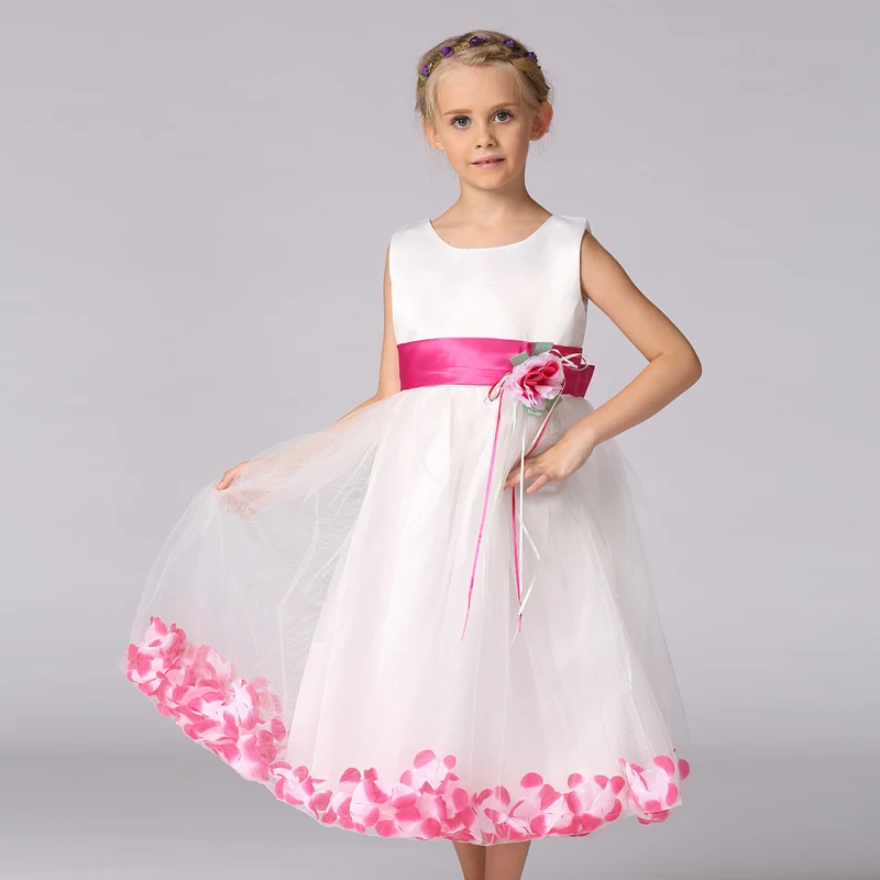 

2016 new European and American Princess dress Fan belt flower petal hem dresses wedding dress LP-56