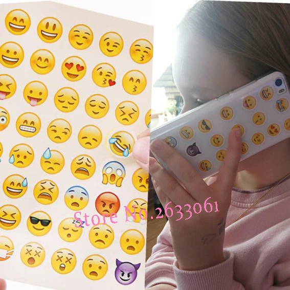 

New Cute Head Portrait Sticker Smiling Face Interesting Smile face Stickers Children Kids Toy For Phone Notebook Message Twitter