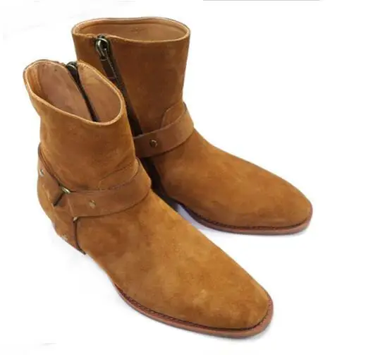 Hot FR.LANCELOT autumn winter Suede men real leather boots high top fashion british style fashion chelsea boots men