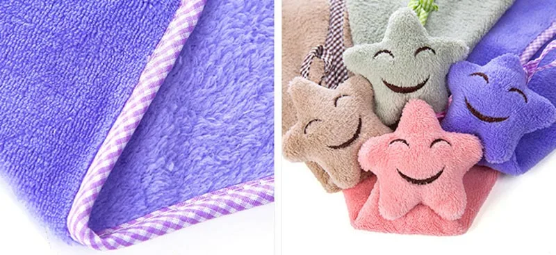 Детское подвесное полотенце с мультяшным животным, мягкое полотенце для рук, четыре цвета, кухонные принадлежности, милое маленькое полотенце с рисунком звезды toalla