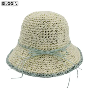 

SILOQIN Summer Lady's Straw Hats Foldable Women's Sun Hat NEW Oversized Sun Visor Handmade Crocheted Fashion Beach Hat For Women