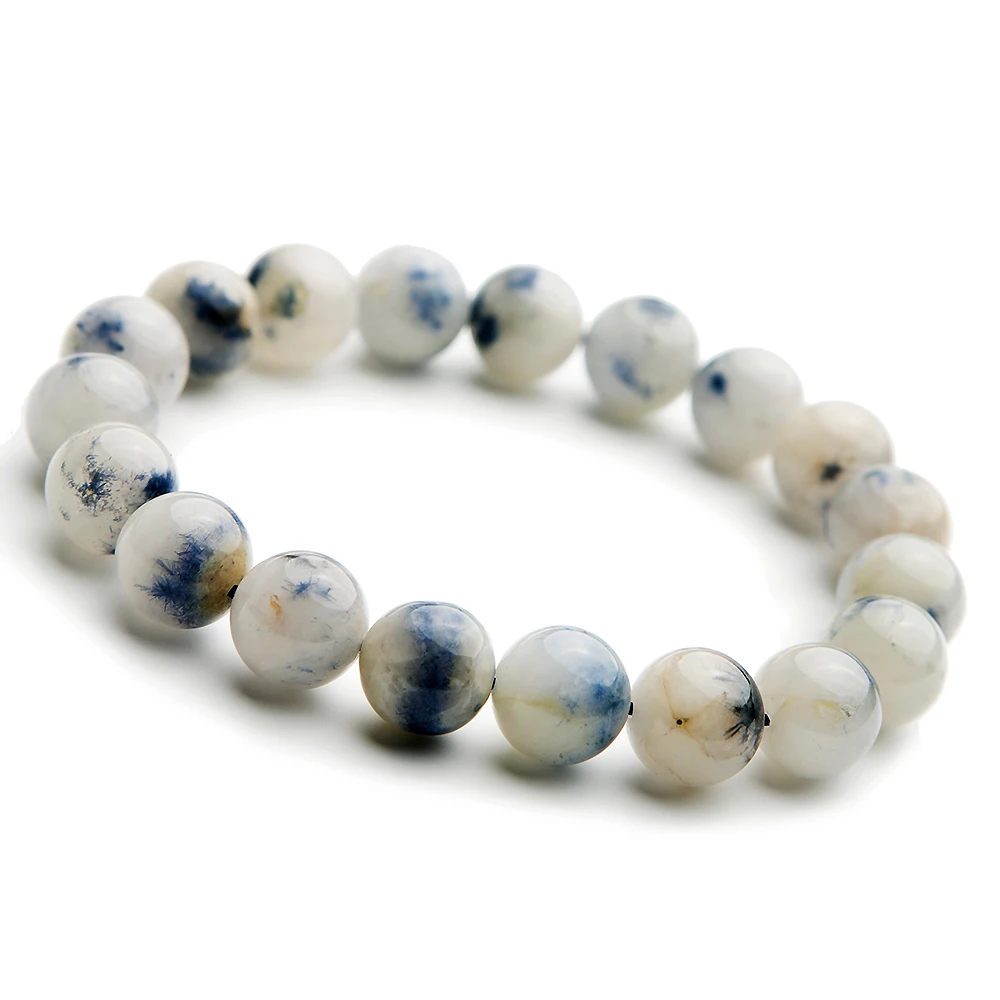 

Genuine Natural Blue Rutilated Dumortierite Quartz Crystal Round Beads Bracelet 11mm Gemstone For Woman Lady Gift Bracelets
