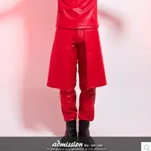 27-44 Мужская Новая одежда певица Мода Звезда Стиль DJ DS тонкие эластичные кожаные штаны плюс размер Мужские Сценические костюмы