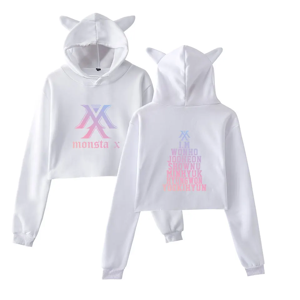  MONSTA X JOOHEON I.M Sweatshirt Cat Ear Hoodies Hip Hop Casual Winter/Autumn Women Clothes College 
