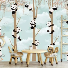 Beibehang пользовательские модные стерео шелковистые обои скандинавские простые стерео панда детский дом фон обои домашний декор