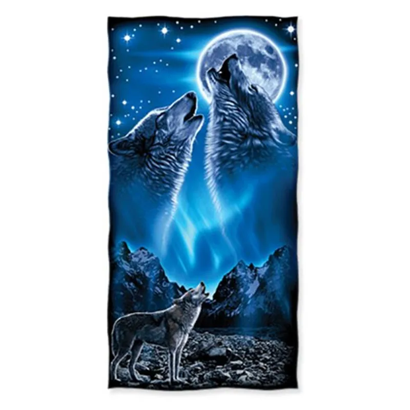 Полотенце Fancy Wolves Howling Moon для спорта и путешествий быстросохнущее полотенце с